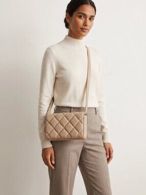 H&M‎ Quilted Shoulder Crossbody Bag in Taupe